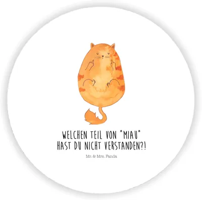 Produktbild von Mr. & Mrs. Panda magnet Katze Mittelfinger - Weiß - Geschenk, Notizhalter, Mietze, Kater, pinnwand, Cat, für kühlschrank, Kühlschrankmagnet, whiteboardmagnet, Katzen