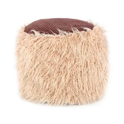 Produktbild von QIYANO Fellhocker Adena Beige - Modern, Bequem, Hocker, Schminktisch