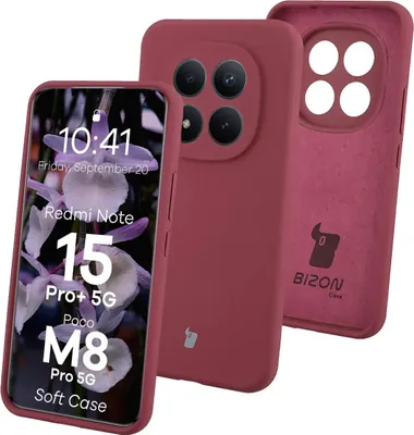 Produktbild von Silikon Handyhülle für Xiaomi Redmi Note 15 Pro Plus 5G / POCO M8 Pro 5G, Bizon Soft Case, Pflaumenfarbe