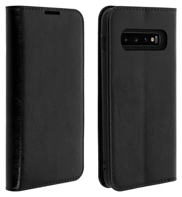 Image de Avizar, Business Cuir Cover, Housse de protection avec porte-monnaie pour Galaxy S10 Plus, Noir