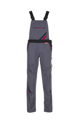 Immagine prodotto di Pantaloni da lavoro Planam Latzhose Highline, taglia 52, colore grigio ardesia/nero/rosso