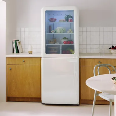 Produktbild von CREATE - FRIDGE RETRO KNOCK KNOCK 401L - No-Frost-Kühl-Gefrierkombination 401 L mit Sichtfenster im Retro-Stil