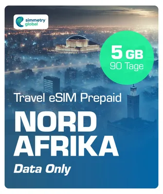 Produktbild von Simmetry Travel eSIM Nordafrika Prepaid Simkarte 4G/5G