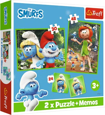 Immagine prodotto di TREFL Puzzle 2in1+ memo Giochi divertenti Puffi 93656