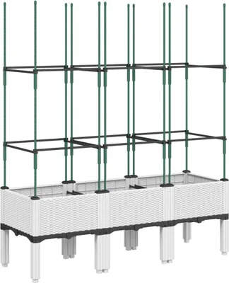 Obrázek produktu pro vidaXL květináč s mříží Bílý 120x40x142,5 cm PP