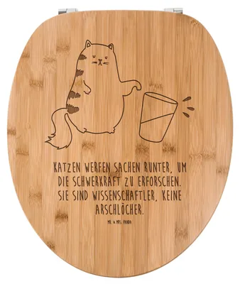 Produktbild von Mr. & Mrs. Panda Toilettendeckel Katze Wasserglas - Transparent - Geschenk, Toilettenbrille, Cat, Haustier, Klobrille, WC-Brille, WC Brille, Neugierig, Katzen, Cats