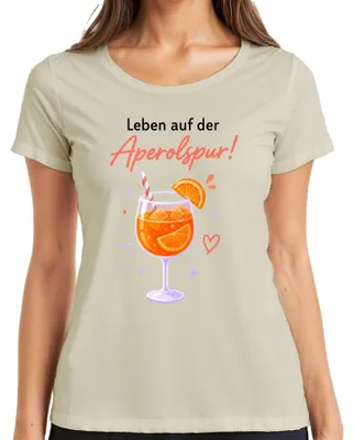 Productafbeelding van Leven in het teken van Aperol! Zomercocktail, Spritz, meidenavond, feest, dames T-shirt, natuur, XXL