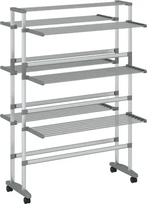 Produktbild von vidaXL Wäscheständer mit Rollen 89x64x129 cm Aluminium