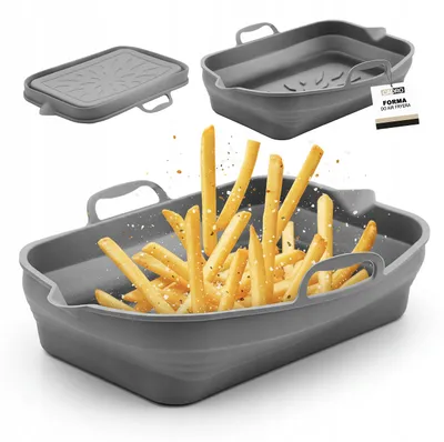 Zdjęcie produktu dla Wkład silikonowy do frytkownicy beztłuszczowej airfryer składany 22,6x15 cm