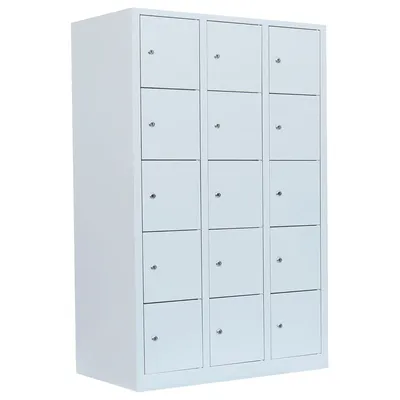 Produktbild von Schließfachschrank Wertfachschrank Fächerschrank Spind 15Fächer Lichtgrau 523530