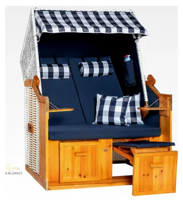 Produktbild von Strandkorb Ostsee blau, Geflecht weiß, Variante A