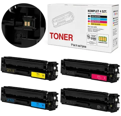 Produktbild von 4x Ersatztoner für HP 207A W2210A mit Chip für M255dw, M283fdn, M282nw, M283cdw