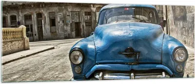 Produktbild von Bilder auf glas - Auto Retro Kuba Havanna - 140x50cm - Glasbilder - Wandbilder - Kunstdruck - zum Aufhängen bereit - Wanddekoration aus Glas - Glas Bilder - Wandbild auf Glas - GAB140x50-2461