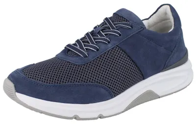 Produktbild von GABOR Rollingsoft Damen Sneaker blau Velolursleder Mesh - Größe: UK 4,5