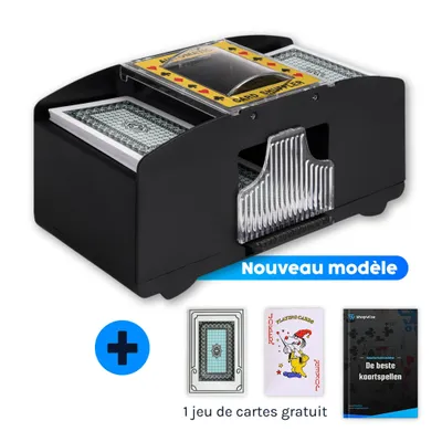 Image de ShopWise Automatic Card Shuffler | 2-Deck Capacity with Playing Cards | Facile à utiliser, Design durable | Fonctionne sur batterie pour le poker, le blackjack | Parfait pour les soirées de jeux, les fêtes et les tournois