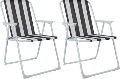 2 Stück Campingstuhl Outdoor Klappstuhl Regiestuhl Gartenstuhl Anthrazit/Weiß
