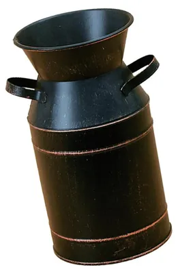 Productafbeelding van Vintage IJzeren Bloempot - Retro Melkkan Stijl - Zwart