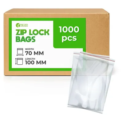Zip-Beutel 70x100 mm, 1000 Stück, transparent, wiederverschließbar