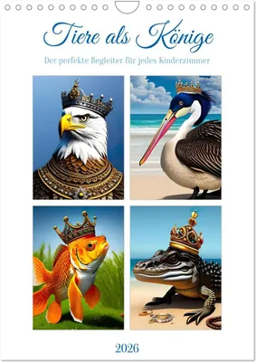 Produktbild von Tiere als Könige (Wandkalender 2026 DIN A4 hoch), CALVENDO Monatskalender