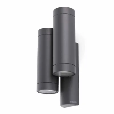 Produktbild von Faro 75503, Wandbeleuchtung für den Außenbereich, Dunkles Grau, Aluminium, IP44, I, GU10