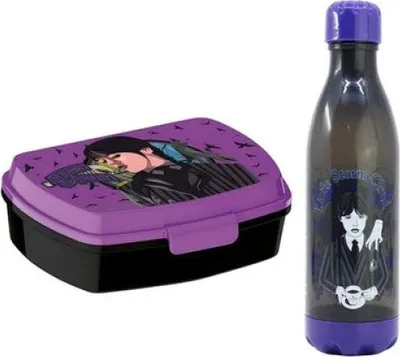 Produktbild von Wednesday 2 tlg. Lunchset Brotdose Trinkflasche Flasche 660 ml