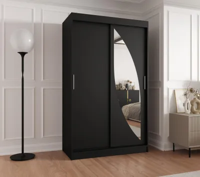Obrázek produktu pro Šatní skříň 120 cm SUDENA s posuvnými dveřmi - černá