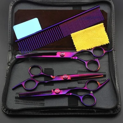 Immagine prodotto di Set di forbici da parrucchiere, forbici professionali per parrucchieri, forbici per capelli, forbici smussanti, 6 pollici
