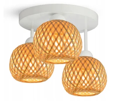 Produktbild von LUXOLAR Deckenleuchte Natural Bambus 3 flammig E27 60 W - Hängelampe für Wohnzimmer, Küchen - Pendelleuchte BOHO Design
