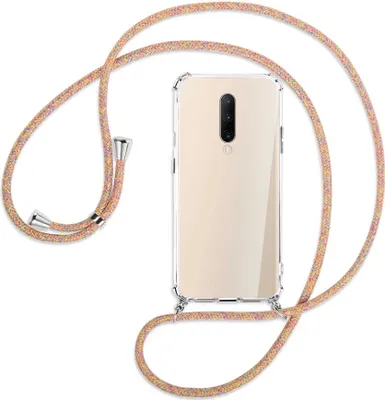 Produktbild von Handykette Backcover-Schutzhülle mit Band (Metall silberfarben) für OnePlus 7 Pro - Rainbow