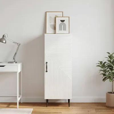 Image de Maison Exclusive - Buffet blanc brillant 33 x 34,5 x 89,5 cm en aggloméré