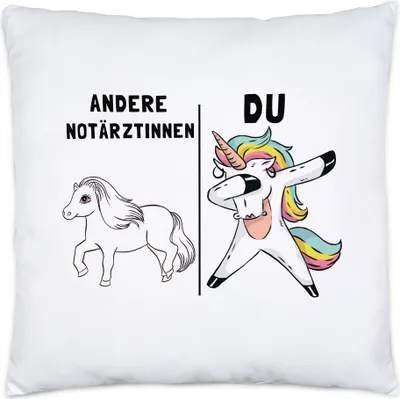 Produktbild von Andere Notärztinnen Du Kissen Inkl. Füllung Pferd Einhorn Humor Lustig Unicorn Geschenk Apotheke