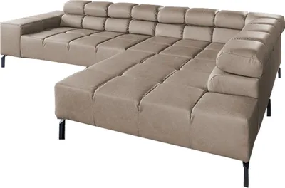 Produktbild von KAWOLA Sofa NELSON Ecksofa Leder grau mit motorischem Sitzvorzug Recamiere rechts