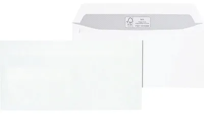Produktbild von Briefumschläge DINlang 100g/qm haftklebend weiß VE=500 Stück