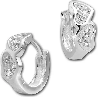 Image de SilberDream Créoles zircon blanc Boucles d'oreilles argent sterling Coeurs Femmes D2SDO4263W