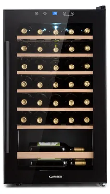 Obrázok produktu pre Klarstein vinotéka, slim, 1 zóna, sklenené dvere, UV ochrana, 4-18 °C, 36 fliaš