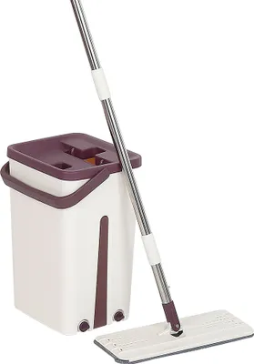 Produktbild von Selbstreinigender Mopp Magic Bucket, Microfiber 2 Mop Tuch,360°Lila