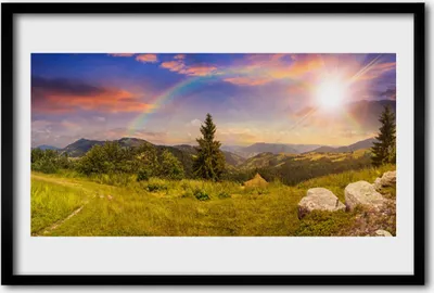 Produktbild von Bild 60x40 MDF-Rahmen Wandkunst Mountain Meadow Natur Himmel