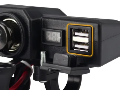 Obrázek produktu pro Nabíječka pro motocyklové telefony Multifunkční motocyklový duální USB adaptér Rychlé nabíjení s voltmetrem CD-3197 (2 v 1)