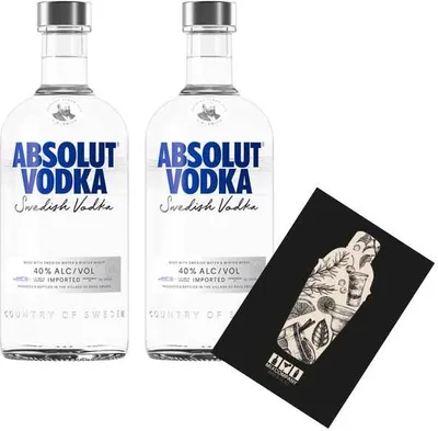 Produktbild von Absolut Vodka 2er Set swedish Schwedischer Vodka 2x 0,7L (40% Vol)- [Enthält Sulfite]