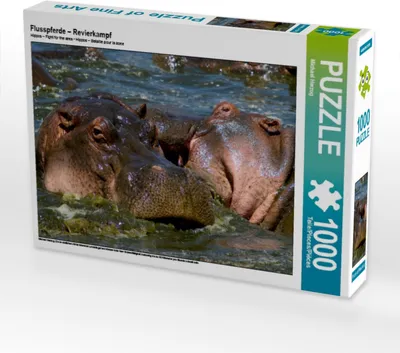 Produktbild von Calvendo Flusspferde – Revierkampf 1000 Teile Puzzle quer 640x480mm, Herzog Michael; 7396883