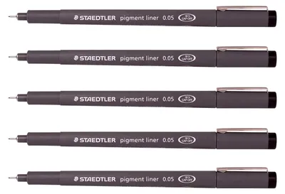 Immagine prodotto di Staedtler, pennarelli fineliner pigmentati da 0,05 mm, ideali per schizzi, disegni e lavori di precisione – confezione da 1, colore nero