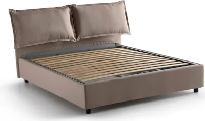 Produktbild von Doppelbett Dgnahor, Containerbett mit Stoffbespannung, 100%  Italy, Frontöffnung, passend für Matratze Cm 140x200, Turteltaube