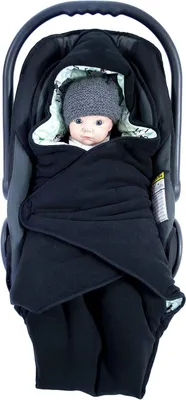 Produktbild von Fußsack Einschlagdecke für die Babyschale Babyschalenfußsack Kinderwagenfußsack Winter XL (Winter XL, schwarz mit Affen)