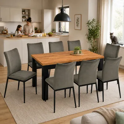 INSPIRO Essgruppe – Platz für gemeinsame Mahlzeiten mit der Familie, KI-generiertes Bild