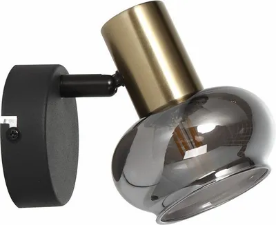Zdjęcie produktu dla Kinkiet Lauree czarno-złoty 1xE14x40W tworzywo sztuczne wym:12x9x14cm IP20 Reality