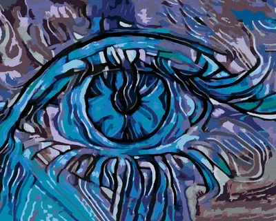 Produktbild von Zuty - Malen nach Zahlen - ABSTRAKTES BLAUES AUGE, 40x50 cm, mit Keilrahmen (bereits gespannt)