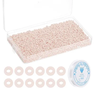 Image de Perles en argile, 6 mm, crème, 4000 pièces, kit de loisirs créatifs pour la fabrication de bijoux