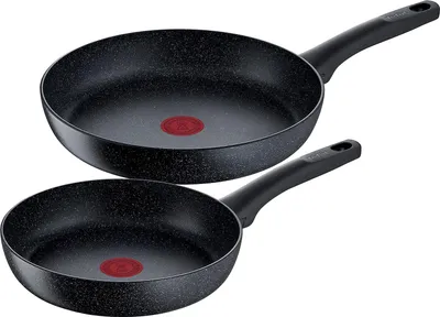 Produktbild von Black Stone 2-teiliges Pfannenset, 24/28 cm, Antihaftbeschichtung, Thermosignal-Temperaturanzeige, induktionsgeeignet, schwarz
