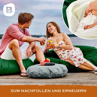 Produktbild von Bonvivre PREMIUM EPS Perlen 150 Liter - Nachfüllpack für Sitzsäcke, Sitzhocker, Kissen und Stillkissen