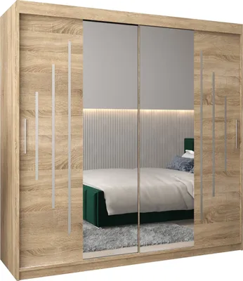 Produktbild von Kleiderschrank, Schiebetürenschrank Schlafzimmer, Schrank mit Spiegel YORK 1 200 cm